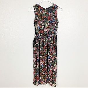 Topshop Floral tie side lace up  Midi Dress 4